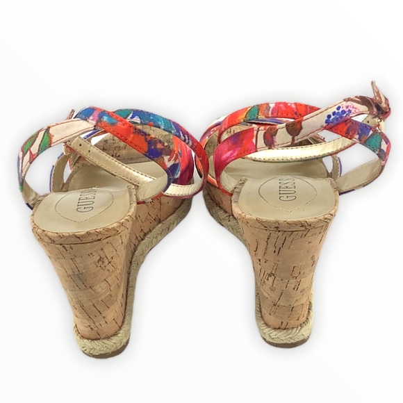 GUESS FLORAL WEDGE ESPADRILLES SIZE 10 - Picture 6 of 11
